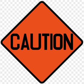 Caution Warning Orange Road Works Sign
