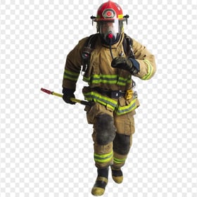 HD Fireman Firefighter With Axe In Hand PNG