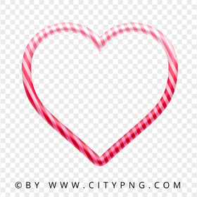 HD Outline Heart Candy Cane Frame Style PNG