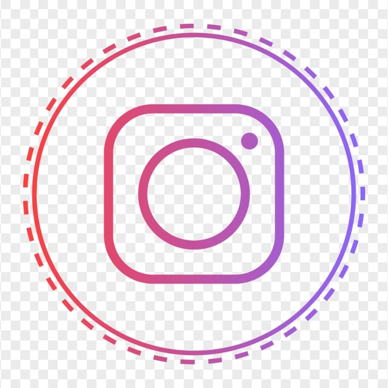 Round Instagram Logo Icon Dotted Border