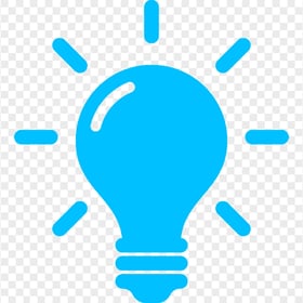 Transparent HD Blue Light Bulb Idea Icon Symbol
