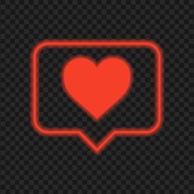 HD Neon Glowing Red Heart Icon Notification Instagram PNG