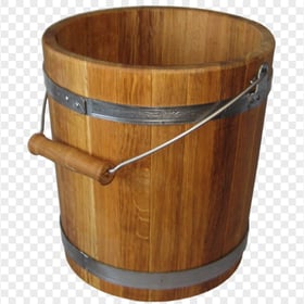 Download Wooden Bucket Barrel PNG