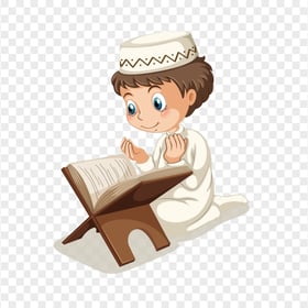 Muslim Child Boy Read Quran Doua كرتون طفل مسلم