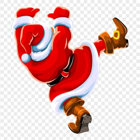 HD Cartoon Santa Claus Climbing Chimney PNG