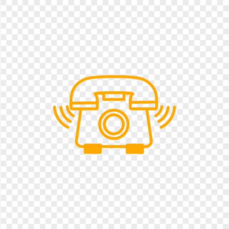 HD Orange Outline Phone Receive A Call Icon Transparent PNG