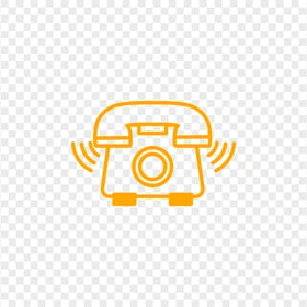 HD Orange Outline Phone Receive A Call Icon Transparent PNG