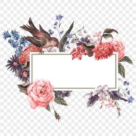 FREE Watercolor Frame With Floral Borders PNG