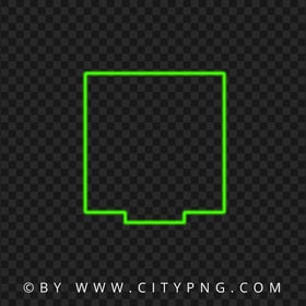 Creative Square Neon Green Frame Border PNG Image