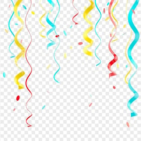 Party Colorful Confetti Serpentine Streamers PNG