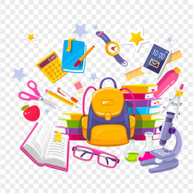 School Supplies Illustration Image PNG