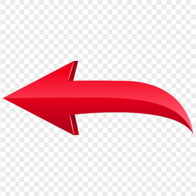 High Resolution 3D Red Curved Arrow Point Left