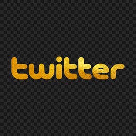 HD Twitter Gold Text Logo PNG