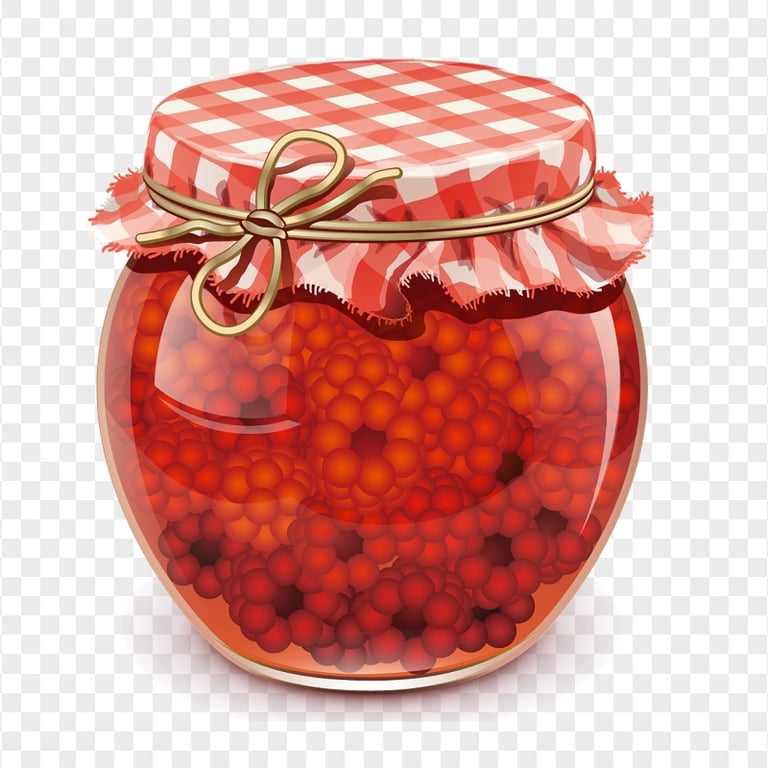 HD Raspberry Mason Jar Container Glass Illustration PNG