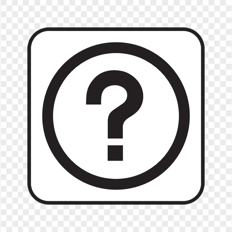 Square Black & White Question Mark Button Icon