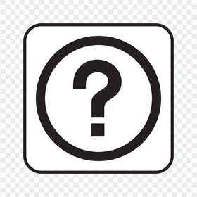 Square Black & White Question Mark Button Icon