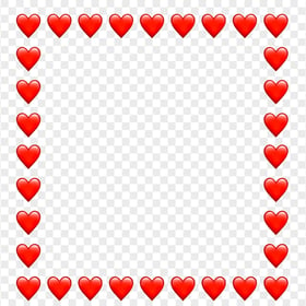 HD Red Hearts Emoji Square Frame PNG