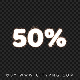 50% Percent Fireworks Sparkline Text HD PNG