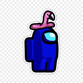 HD Dark Blue Among Us Character Flamingo Hat Stickers PNG
