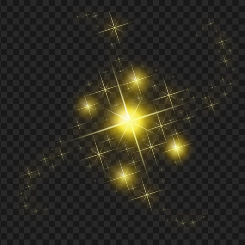 Yellow Sparkle Effect Stars PNG