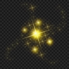 Yellow Sparkle Effect Stars PNG