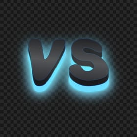 Blue Glowing Vs Versus Text Sign FREE PNG