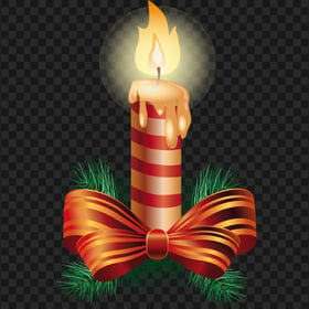 Christmas Illustration Of Candle With Candy Cane Theme
