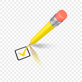 Pencil Drawing A Yellow Tick Check Mark Icon PNG IMG