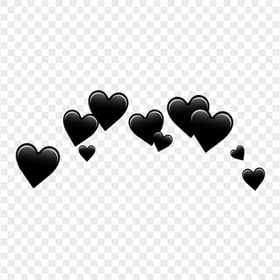 HD Group Of Black Hearts Emoji Love PNG