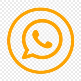 HD Orange Outline Circles Whatsapp Wa Watsup Logo Icon PNG