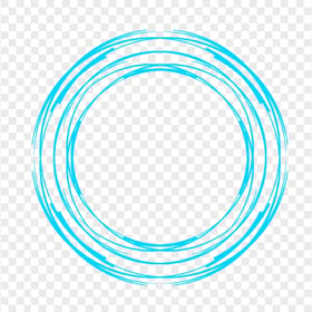 Hand Drawn Sketch Lines Blue Circle shape PNG Image