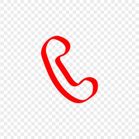 HD Red Hand Draw Phone Icon Transparent PNG