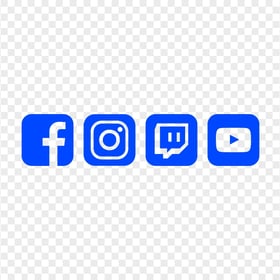 HD Dark Blue Facebook Instagram Twitch Youtube Square Icons PNG