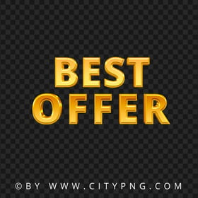 Best Offer Gold Sign Words Text Logo HD PNG