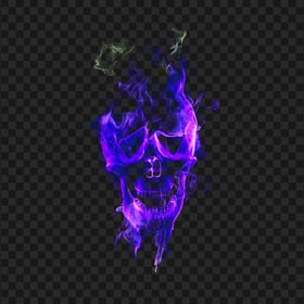 Skull Purple Fire With Smoke FREE PNG