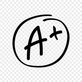 A+ Grade Result Black Hand Drawn Image PNG