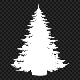 HD Decorated Christmas Tree White Silhouette PNG