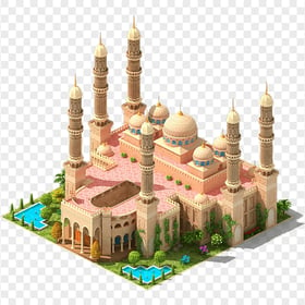 3D Mosque Isometric Arabic Illustration Icon