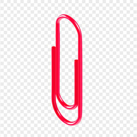 Red 3D Paper Clip Image PNG