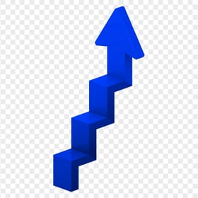 HD Dark Blue 3D Up Stairs Arrow Transparent PNG