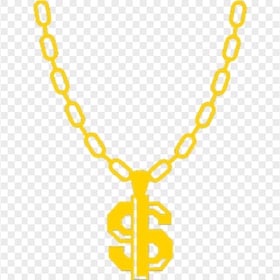Yellow Dollar Chain Thug Life Vector