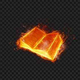 HD Fire Burning Book Effect PNG