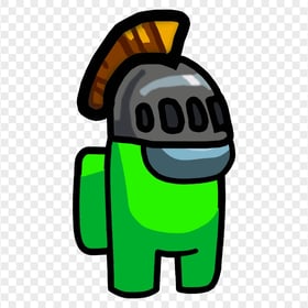 HD Lime Among Us Crewmate Character With Knight Helmet PNG