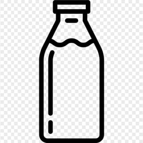 Black Outline Milk Water Drink Bottle Icon PNG