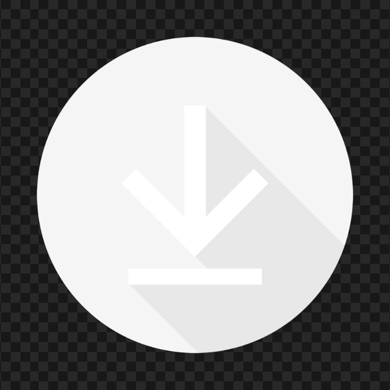 Flat Circle Round White Download Button Icon PNG IMG