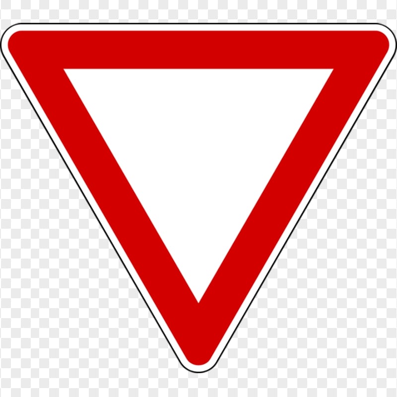 Yield Red Triangle Caution Road Traffic Sign