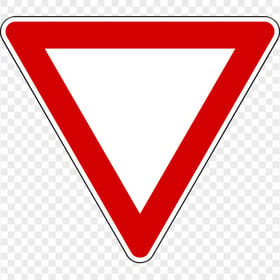 Yield Red Triangle Caution Road Traffic Sign