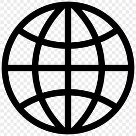 HD Internet Globe Black Icon PNG