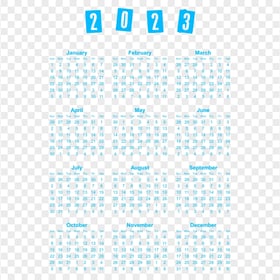 2023 Calendar Blue Colour HD PNG