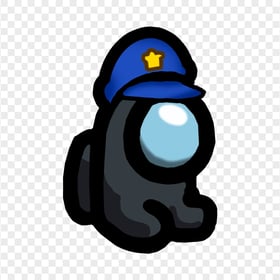 HD Black Among Us Mini Crewmate Character Baby Police Hat PNG